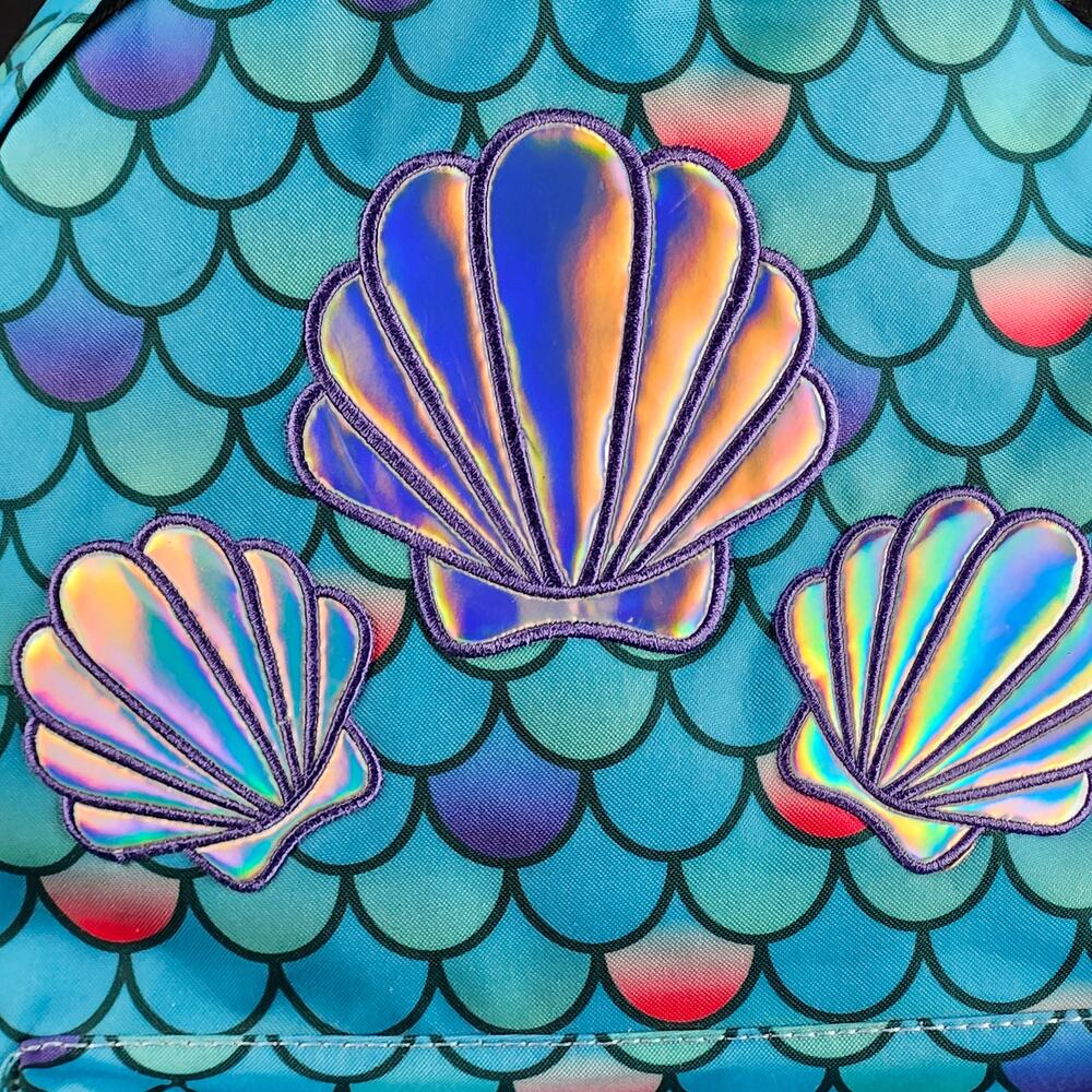 Loungefly Little Mermaid Heart Logo Backpack • 2018 • NWT • VHTF • Ariel Dongle - Picture 2 of 16
